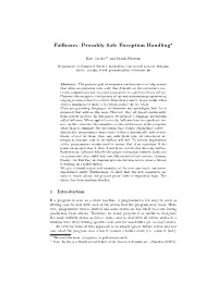 Failboxes: Provably Safe Exception Handling*