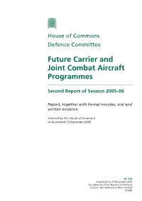 Future Carrier and Joint Combat Aircraft Programmes