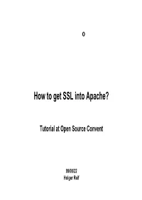How to Get SSL Into Apache?