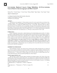 Low-Activation Reinforced Concrete Design Methodology (9) － Low-Activation Concrete Based on Limestone Aggregates and White Cement－