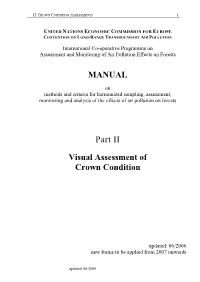 MANUAL Part II Visual Assessment of Crown Condition