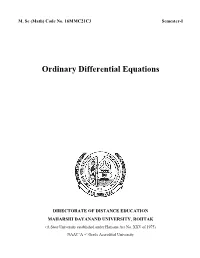 Ordinary Differential Equations