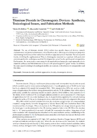 Titanium Dioxide in Chromogenic Devices: Synthesis, Toxicological Issues, and Fabrication Methods