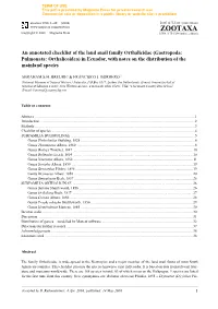 Zootaxa, an Annotated Checklist of the Land Snail Family Orthalicidae