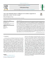 Can Crude Alkaloids Extract of Rhazya Stricta Induce Apoptosis In