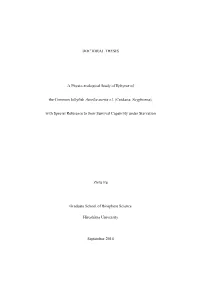 DOCTORAL THESIS a Physio-Ecological Study of Ephyrae