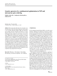 Genetic Operators for Combinatorial Optimization in TSP and Microarray Gene Ordering