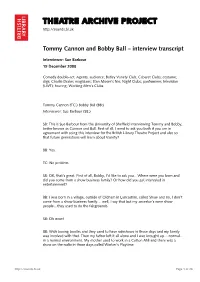Interview with Tommy Cannon and Bobby Ball