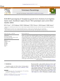 PCR-RFLP Genotyping of Toxoplasma Gondii from Chickens from Espírito Santo State, Southeast Region, Brazil