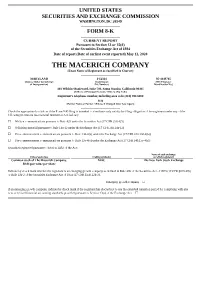 THE MACERICH COMPANY (Exact Name of Registrant As Specified in Charter)