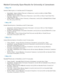 Waldorf University Open Results for University of Jamestown