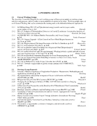 Working Group Reports and Proposals