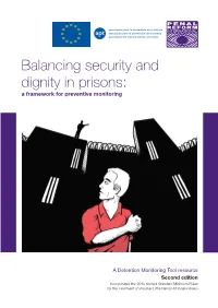 Balancing Security and Dignity in Prisons: a Framework for Preventive Monitoring