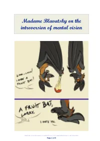 Blavatsky on the Introversion of Mental Vision