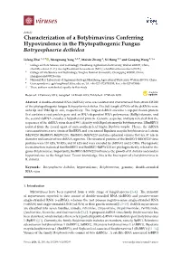 Characterization of a Botybirnavirus Conferring Hypovirulence in the Phytopathogenic Fungus Botryosphaeria Dothidea