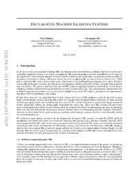 Declarative Machine Learning Systems