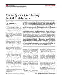 Erectile Dysfunction Following Radical Prostatectomy