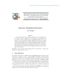 Literate Statistical Practice