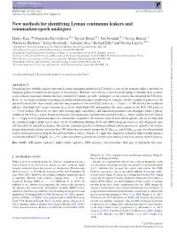 New Methods for Identifying Lyman Continuum Leakers and Reionization-Epoch Analogues