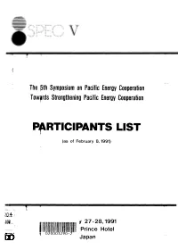 Participants List