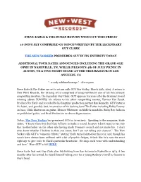 Steve Earle & the Dukes Return with ​Guy​ This Friday 16-Song Set