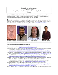 Black Lives in Astronomy: a Resource Guide Compiled by Andrew Fraknoi (Fromm Institute, U