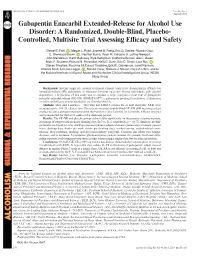 Gabapentin Enacarbil Extended&