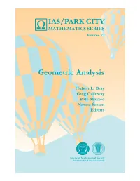 Geometric Analysis