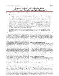 Linguistic Traits of Hebrew Relator Nouns and Their Implications for Translating Genesis 1:1