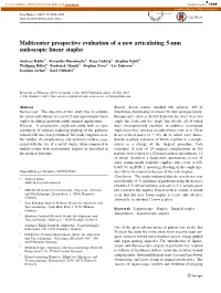 Multicenter Prospective Evaluation of a New Articulating 5-Mm Endoscopic Linear Stapler