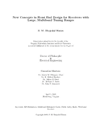 New Concepts in Front End Design for Receivers with Large, Multiband Tuning Ranges