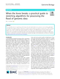When the Levee Breaks: a Practical Guide to Sketching Algorithms for Processing the Flood of Genomic Data Will P