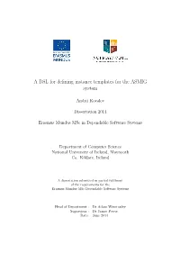 A DSL for Defining Instance Templates for the ASMIG System
