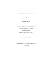 A Grammar of West Coast Bajau