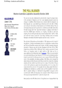 KALGOORLIE of the Electorate of Kalgoorlie, Such That It Was Originally Proposed Its Name Be Liberal 7.2% Changed to Goldfields