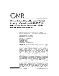 Microdeletion of the Azfc Locus with High Frequency of Mosaicism 46,XY/47XYY in Cases of Non Obstructive Azoospermia in Eastern Population of India