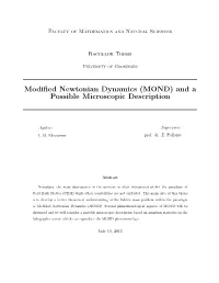 Modified Newtonian Dynamics