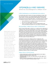 OPENNEBULA and VMWARE Self-Service Cloud Management on Vmware Vcenter