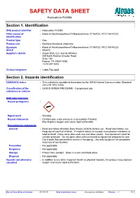Section 2. Hazards Identification OSHA/HCS Status : This Material Is Considered Hazardous by the OSHA Hazard Communication Standard (29 CFR 1910.1200)