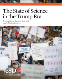 The State of Science in the Trump Era Damage Done, Lessons Learned, and a Path to Progress