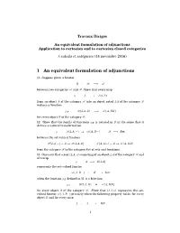 1 an Equivalent Formulation of Adjunctions