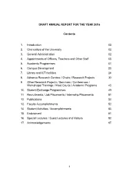 Draft Annual Report for the Year 2016