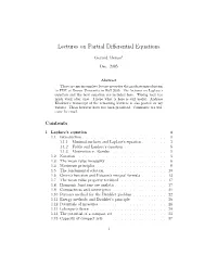 Lectures on Partial Differential Equations