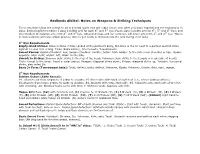Notes on Weapons & Striking Techniques