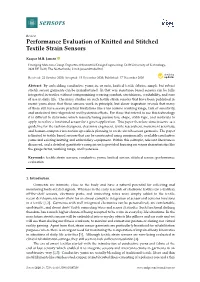Performance Evaluation of Knitted and Stitched Textile Strain Sensors