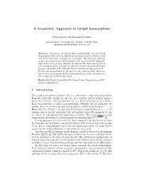 A Geometric Approach to Graph Isomorphism