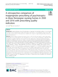 A Retrospective Comparison of Inappropriate Prescribing Of