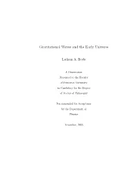 Gravitational Waves and the Early Universe