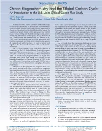 Ocean Biogeochemistry and the Global Carbon Cycle: an Introduction to the U.S