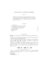 Plane Conics in Algebraic Geometry